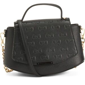 Betsey Johnson Embossed Tiny Heart Top Handle Satchel Bag